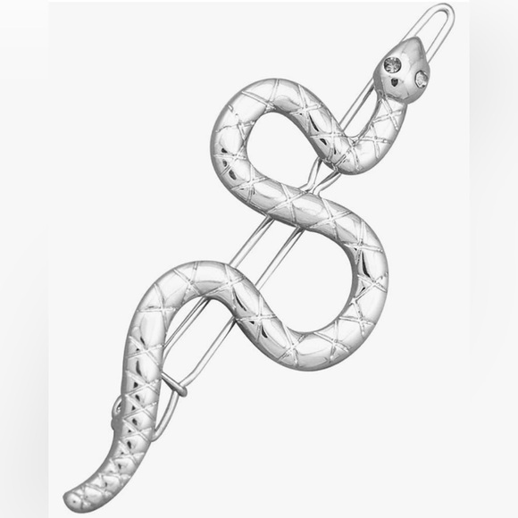 🎉HP🎉 Snake Reptile Hair Clip Accessory Silver Plated - Picture 3 of 4